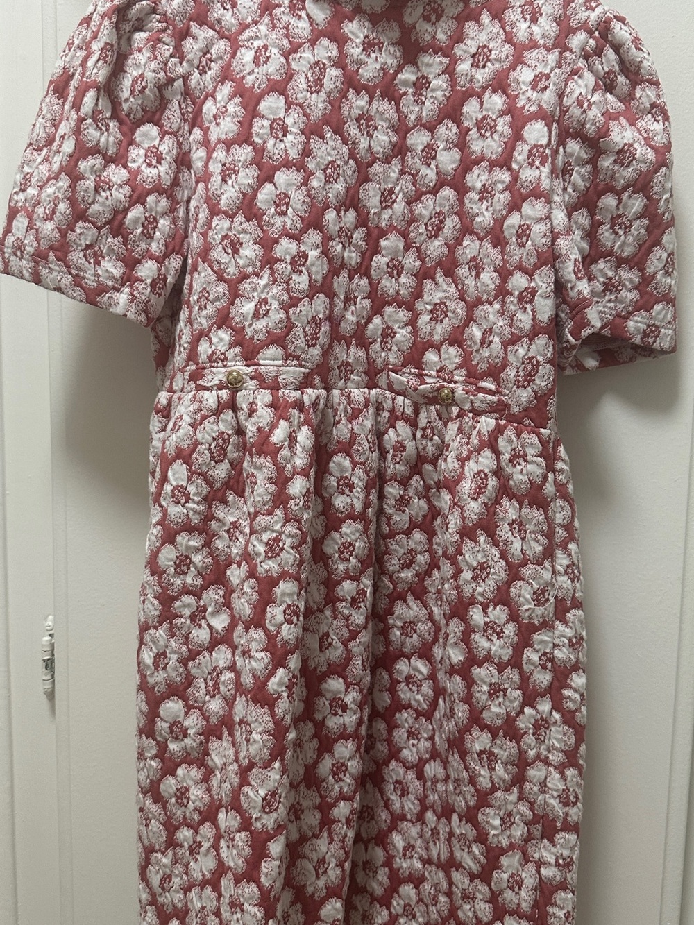 Preloved Janie and Jack Rose Pink Textured Floral Dress